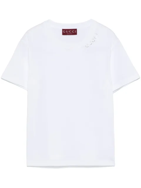 Gucci playera con logo de cristales