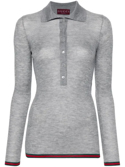 Gucci fine-knit polo-collar jumper