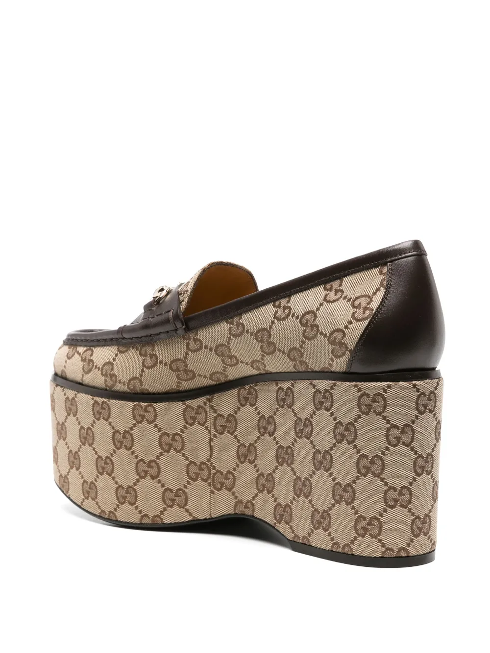 Gucci Horsebit 90 mm loafers met plateauzool Beige