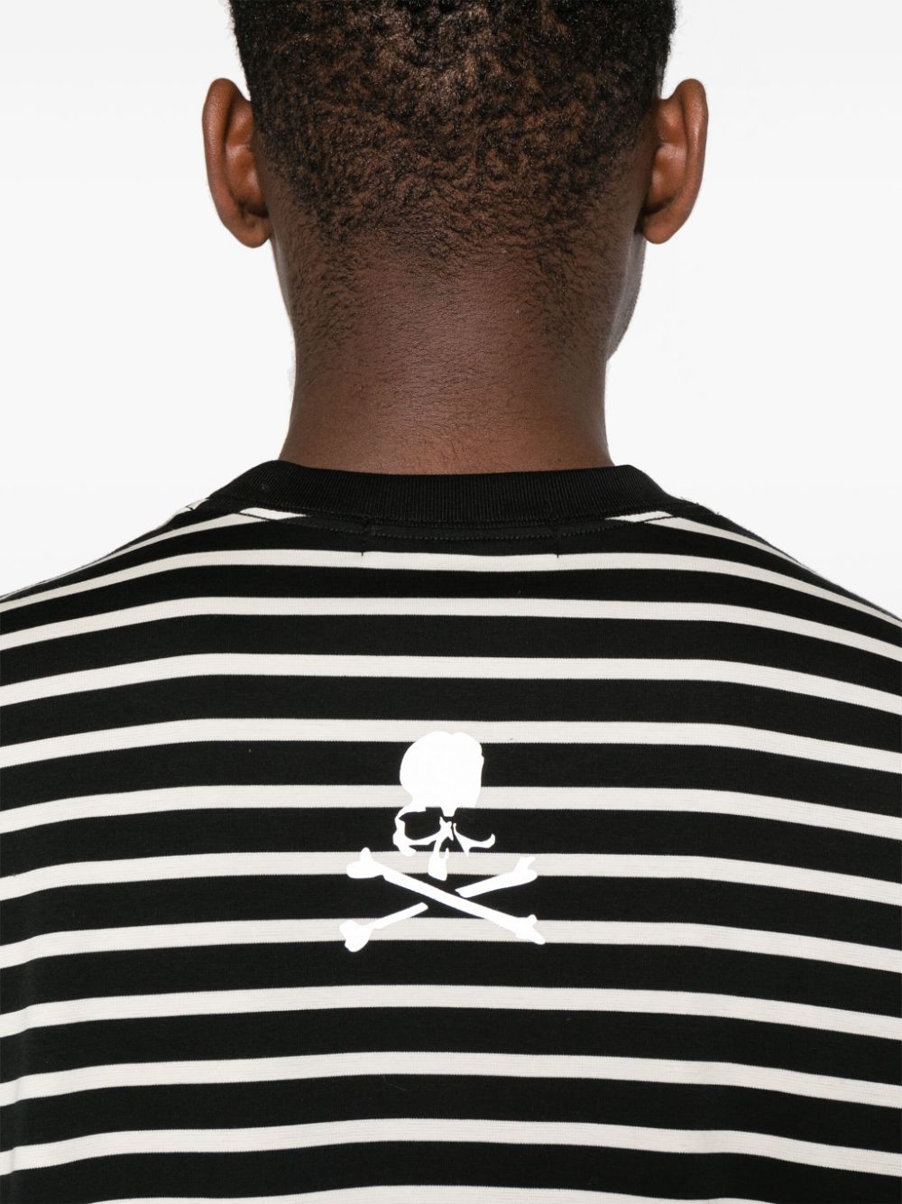 Shop Mastermind Japan Logo-print Striped T-shirt In Black
