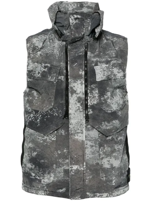 Stone Island Dissolving Grid Camo padded gilet