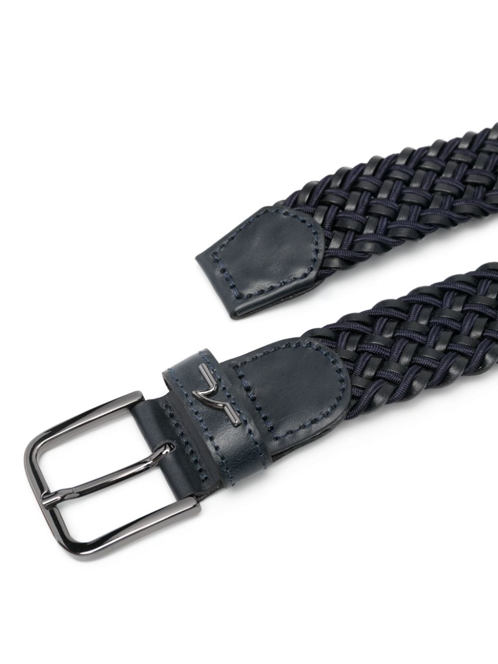 Shop Paul & Shark Interwoven-design Leather Belt In Blue