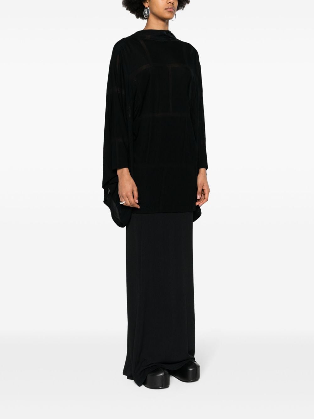 Shop Yohji Yamamoto Draped Cardi-coat In Black