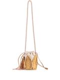 Nannacay Floral wicker bucket bag - Neutrals