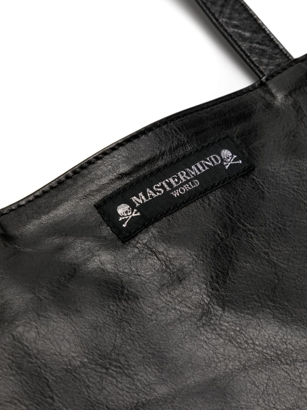 Shop Mastermind Japan Skull-print Leather Tote Bag In Black