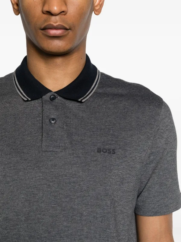 BOSS logo-appliqué Cotton Polo Shirt - Farfetch 