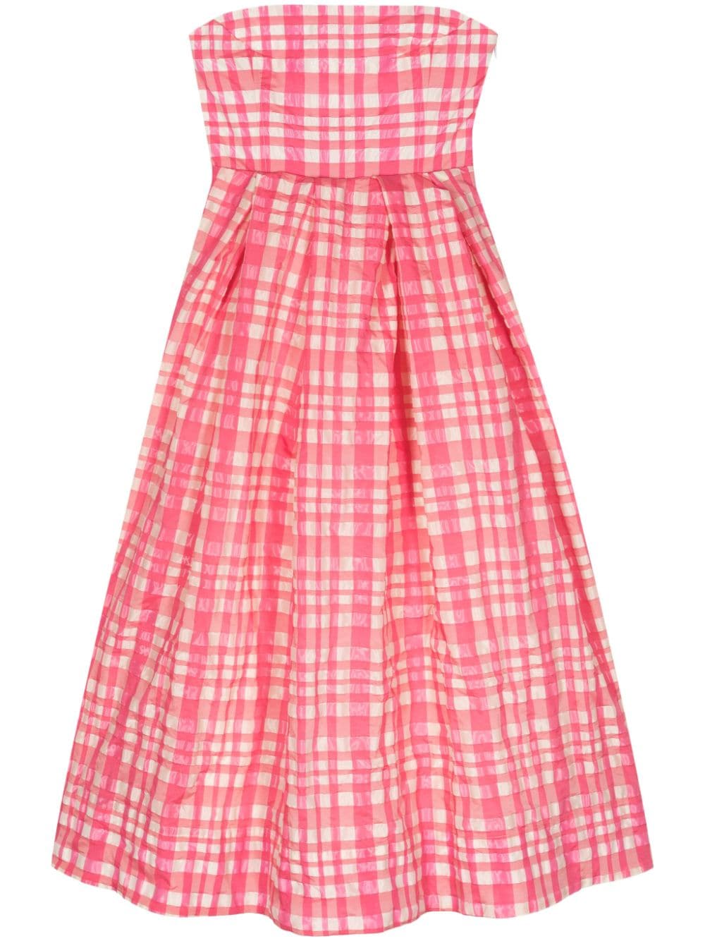 Shop Rosie Assoulin Oh Oh Livia Checked Midi Dress In Pink