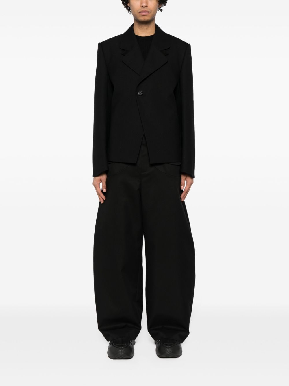 pet-tree-kor cut-out panelled trousers - Zwart