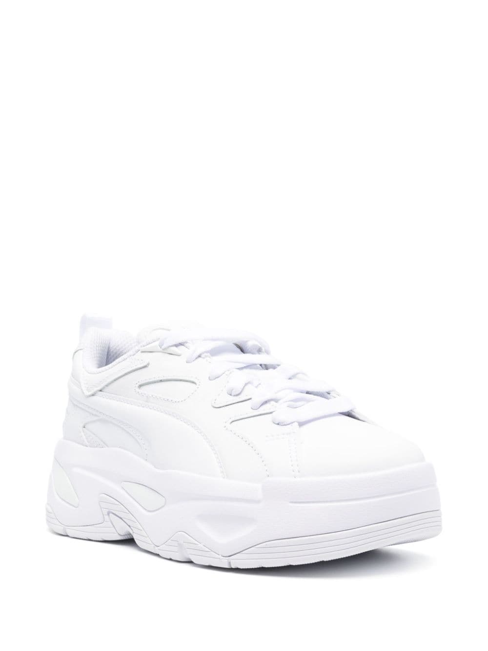 Shop Puma Blstr Dresscode Leather Sneakers In White