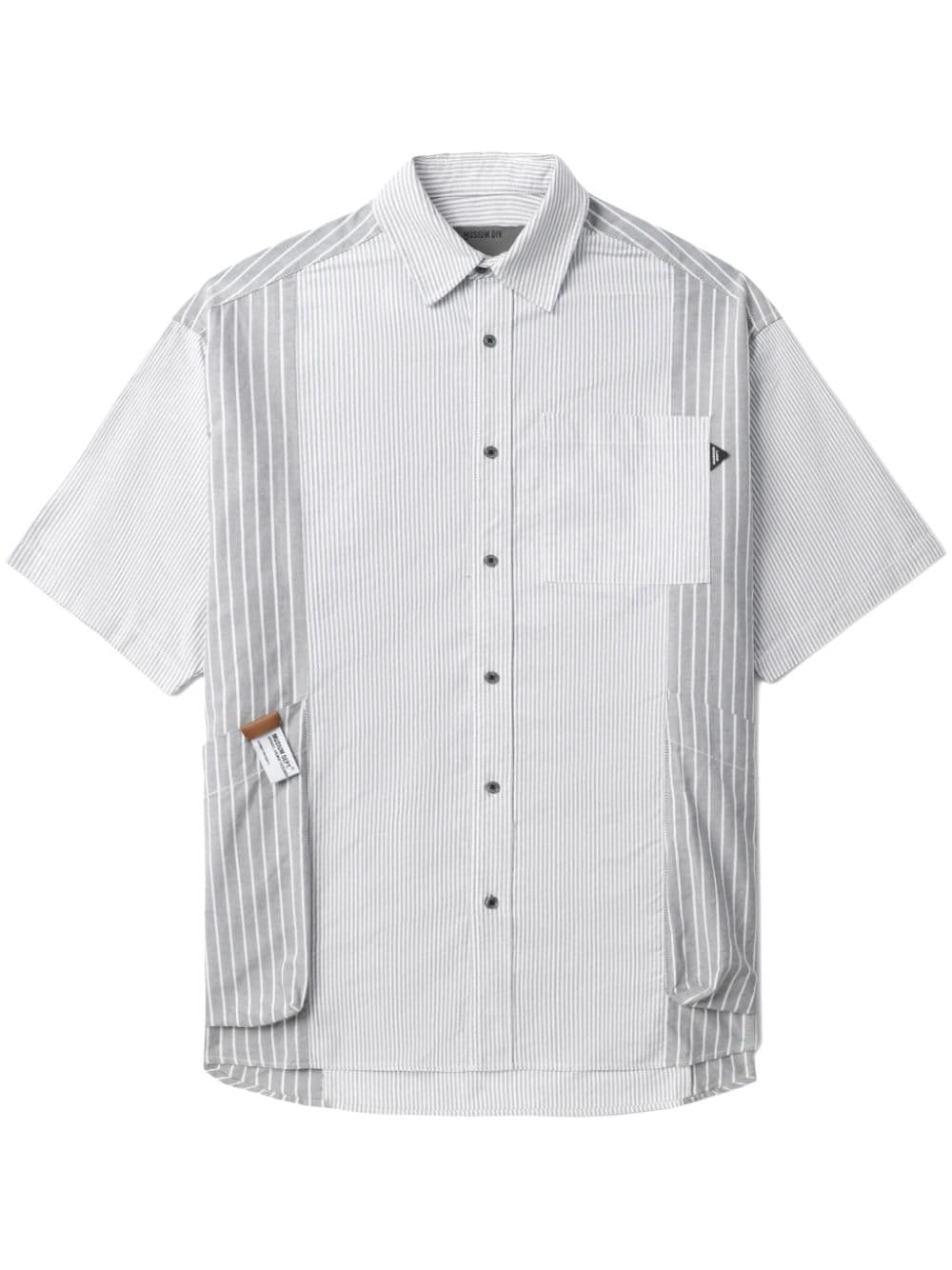 Musium Div. Striped Cotton Shirt In Gray