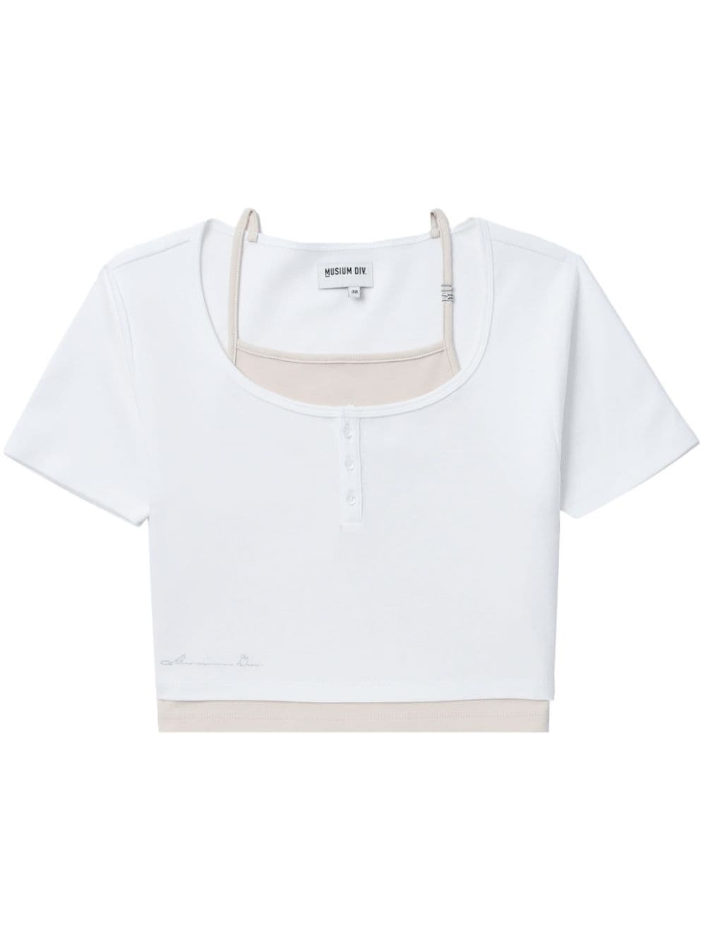 Musium Div. Layered Cotton T-shirt In White