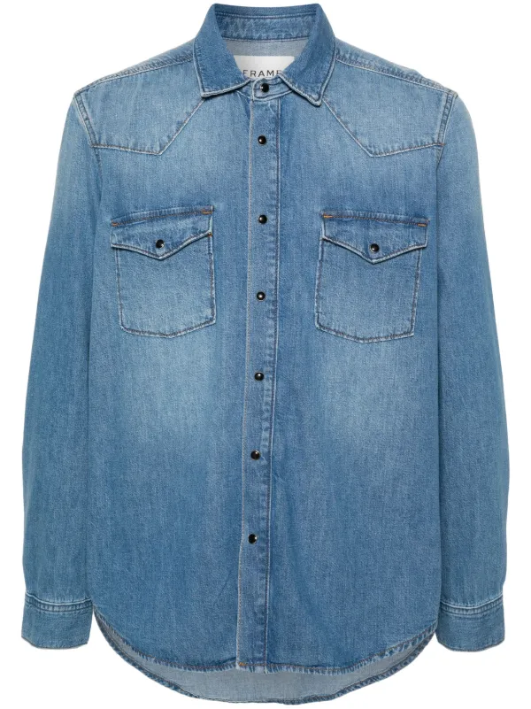 トップス Denim western shirt DENIM WESTERN SHIRT - Blue | ZARA United States