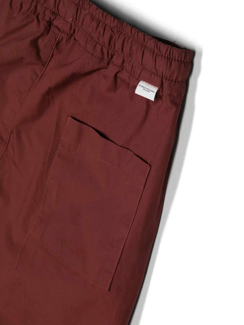 Shop Paolo Pecora Poplin Stretch-cotton Shorts In Red