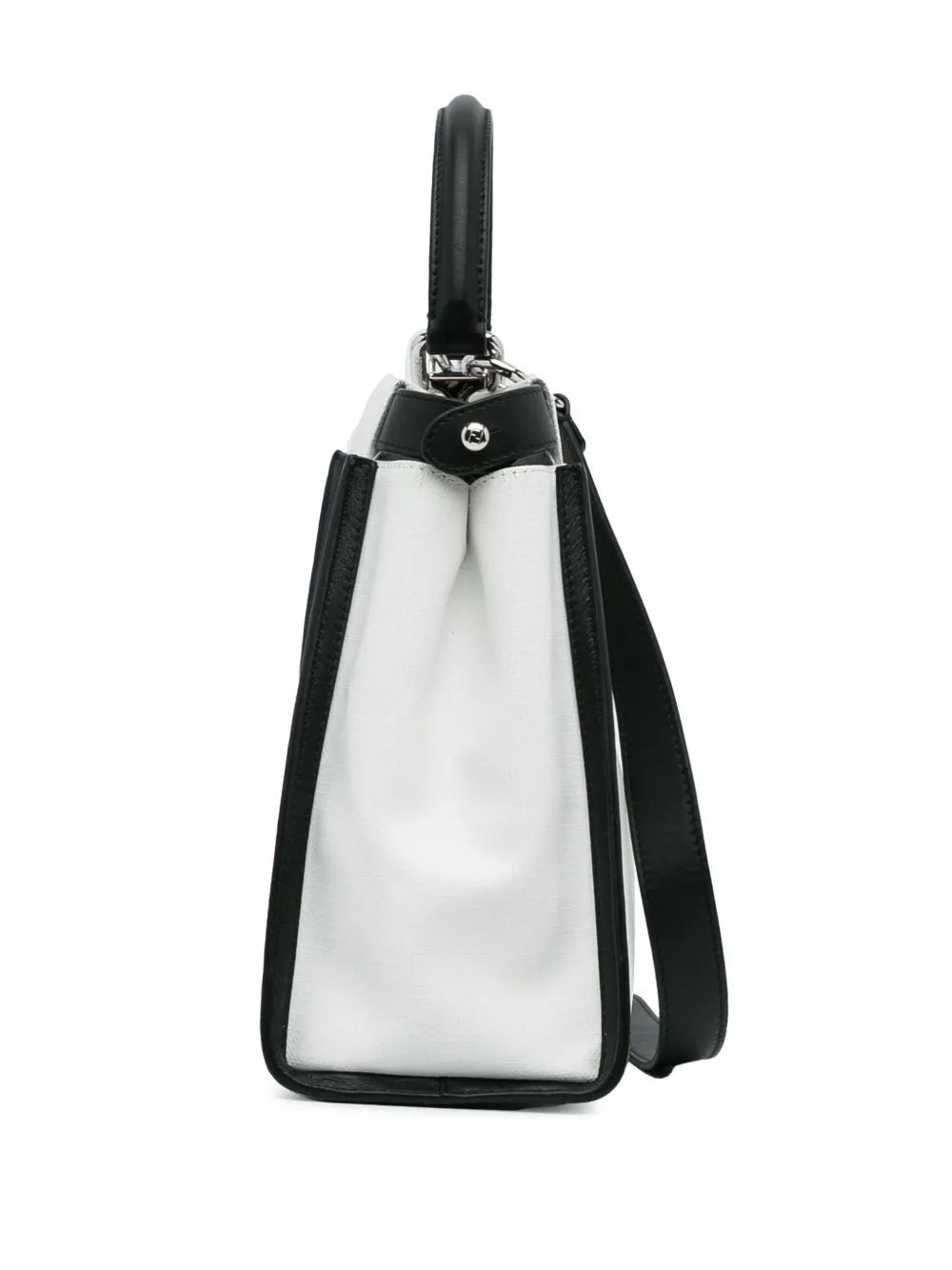 Pre-owned Fendi Medium Peekaboo Iseeu Two-way Bag In White