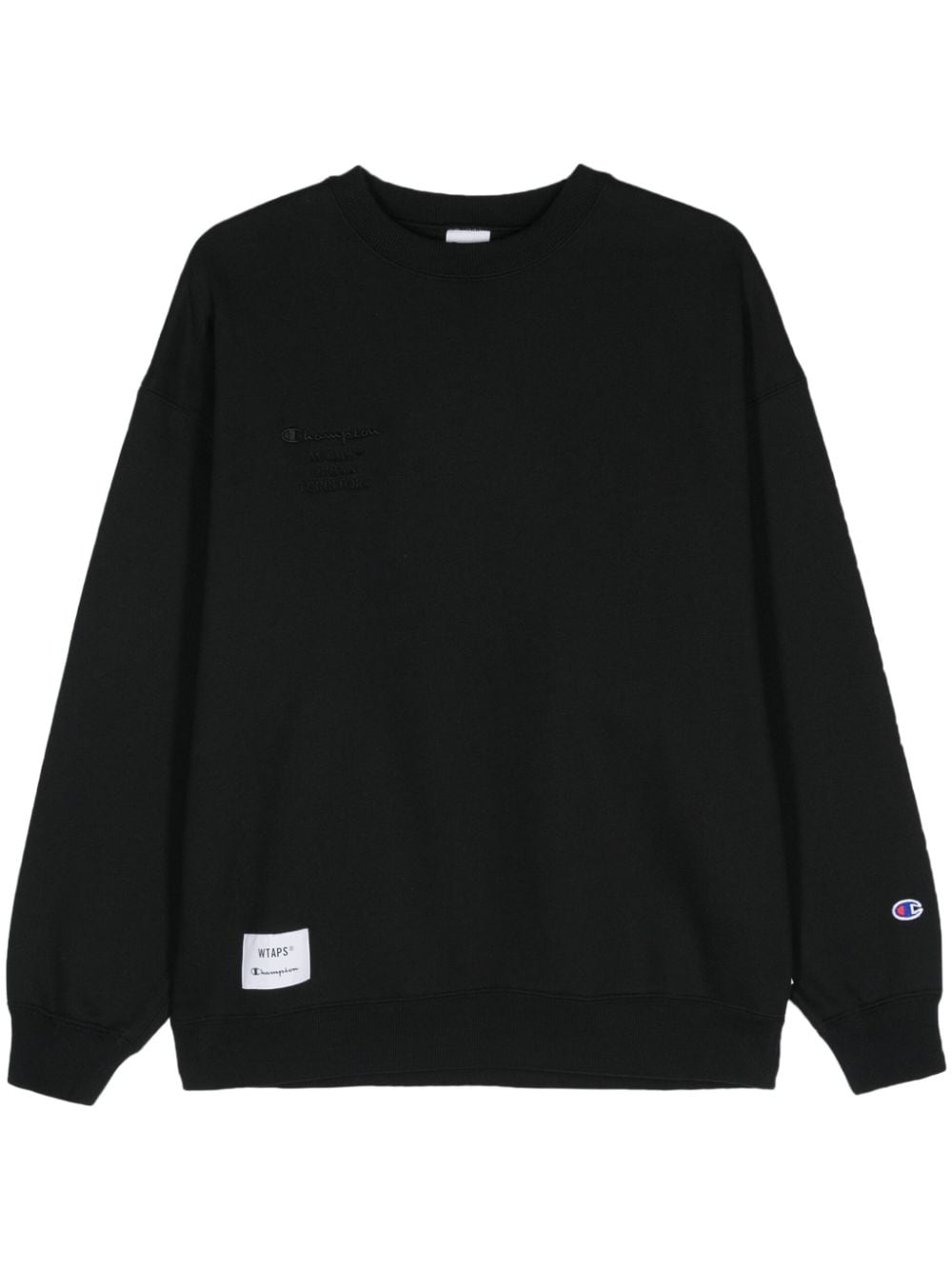 Shop Wtaps X Champion Academy Logo-embroidered Sweatshirt In Black