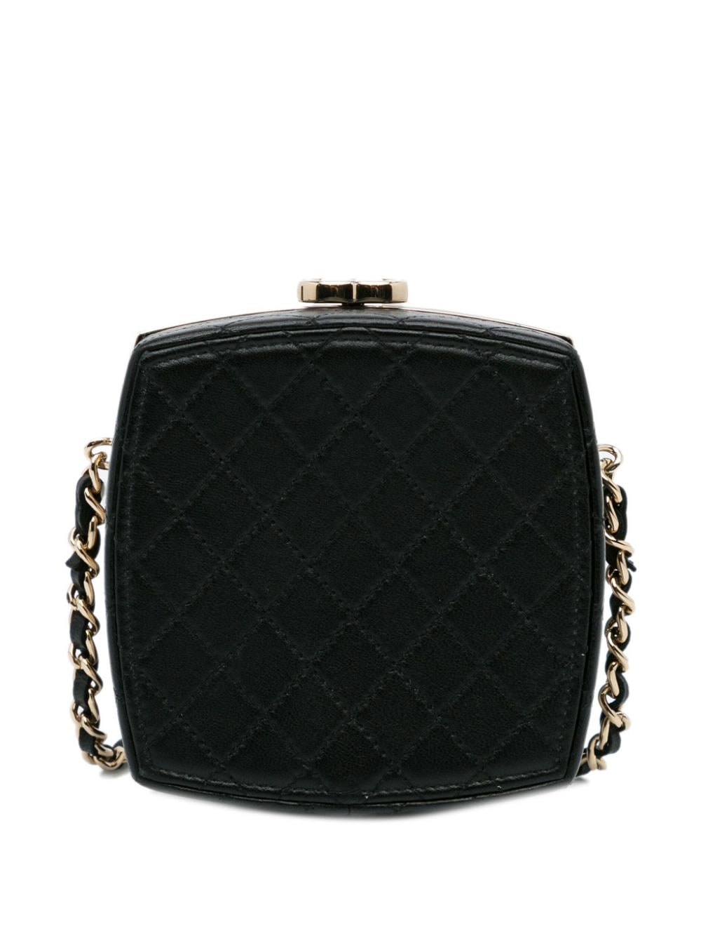 CHANEL Pre-Owned 2021 CC leather-and-chain clutch bag - Zwart