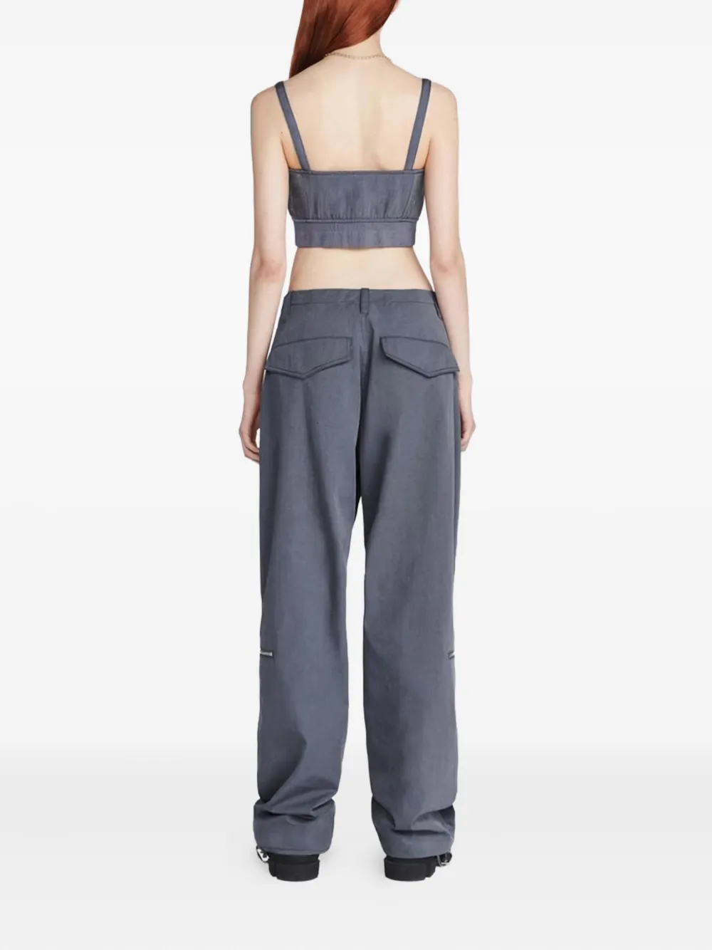 Dion Lee Cropped bustier-top met rits Grijs