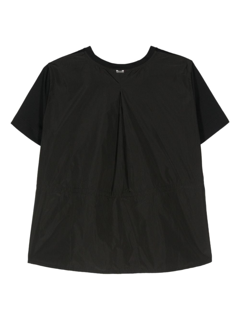 Herno taffeta-panel cotton T-shirt - Zwart