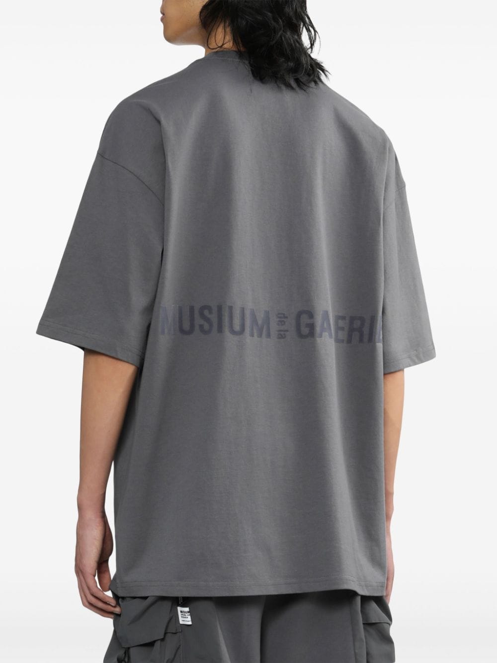 Shop Musium Div. Patch-detail Cotton T-shirt In Grey