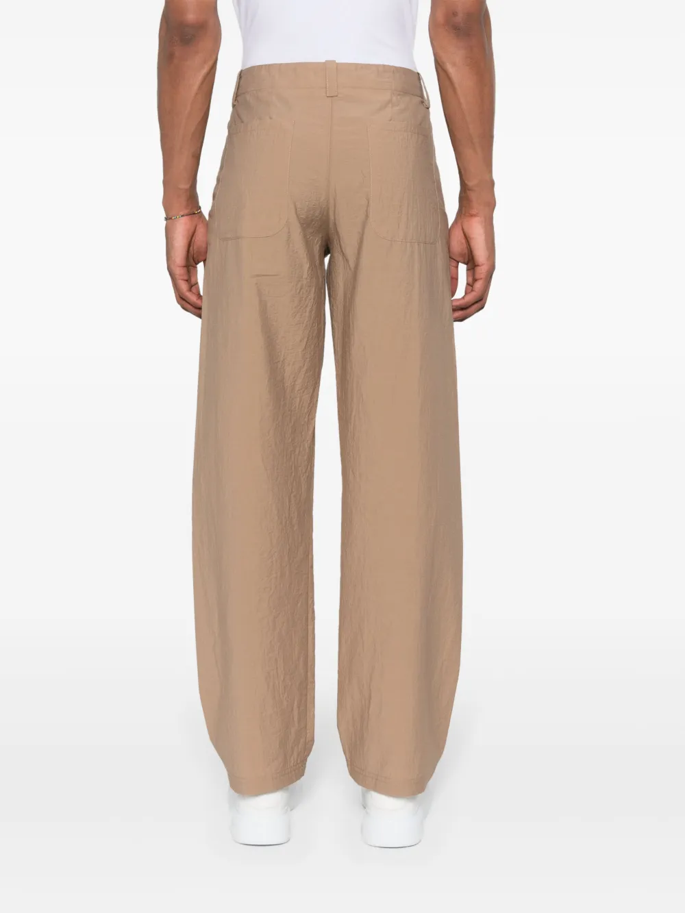 Shop Apc Creased Tapered Trousers In Neutrals