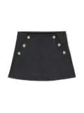 Moncler Enfant logo-patch denim mini skirt - Blue