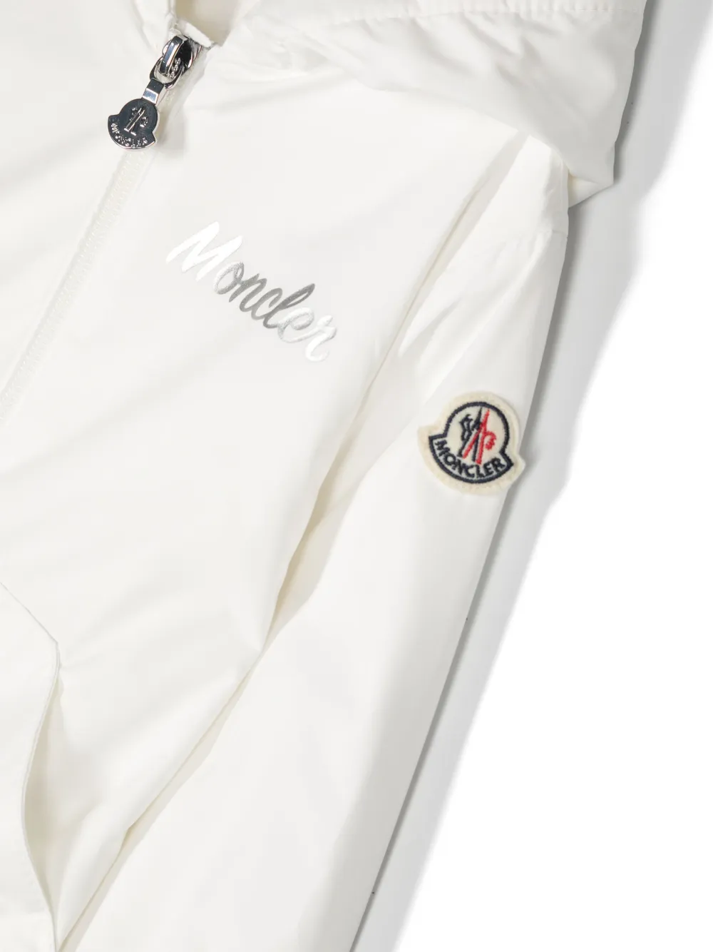 Moncler Enfant Regenjack met capuchon Wit