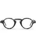 Thom Browne Eyewear marbled round-frame glasses - Grey