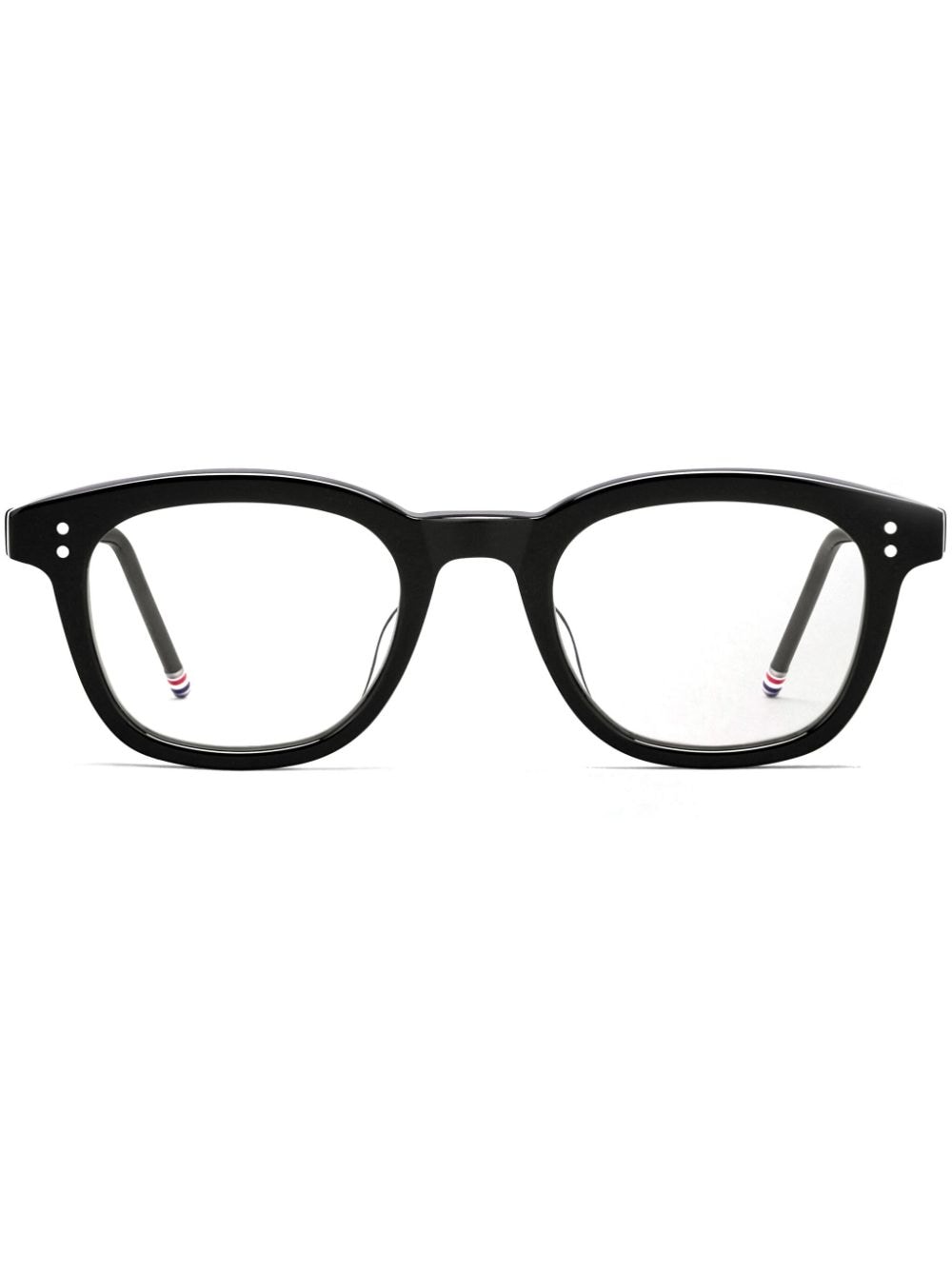 Shop Thom Browne Rectangular-frame Glasses In Black