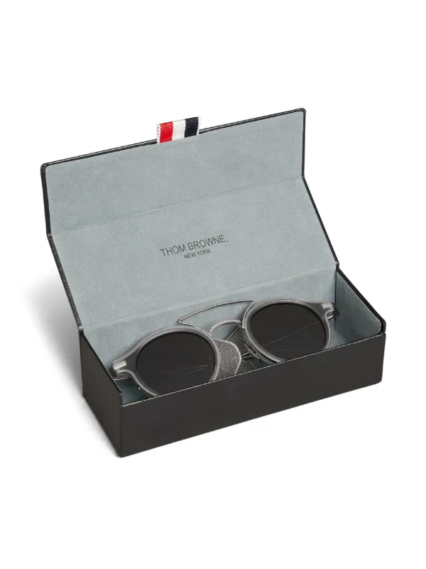 【送料&関税込】Thom Browne Round - Dark Grey Sunglasses Thom Browne Eyewear round-frame side-shields Sunglasses