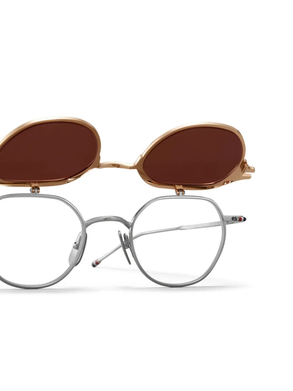 Thom Browne Round-frame Clip-on Sunglasses In Rosa