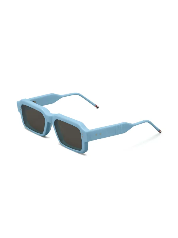トムブラウン スクエア型 サングラス ネイビー ホワイト Thom Browne Eyewear スクエアフレーム サングラス | ブルー | FARFETCH JP
