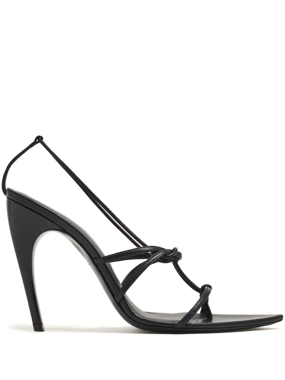 Nensi Dojaka Pointed-toe Leather Sandals In 黑色