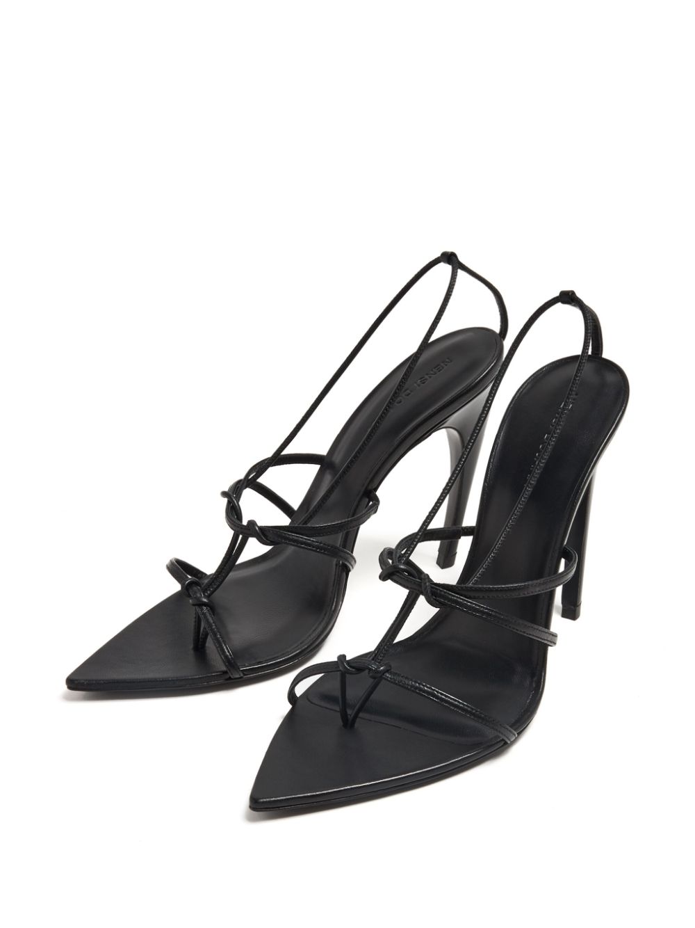 Shop Nensi Dojaka Pointed-toe Leather Sandals In 黑色