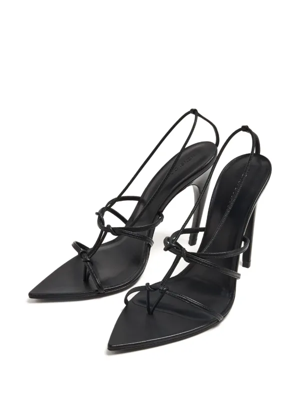 Nensi Dojaka pointed-toe Leather Sandals | Black | FARFETCH PH