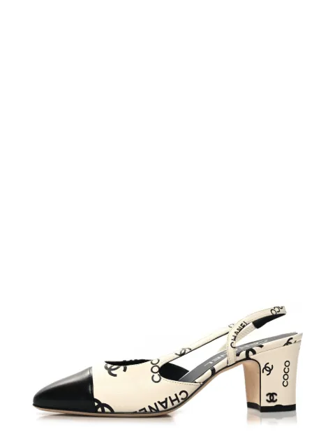 CHANEL Pre-Owned Cap Toe CC slingback pumps