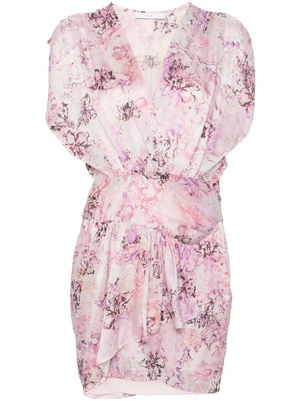 Shop Iro Tissina Floral-print Mini Dress In Pink