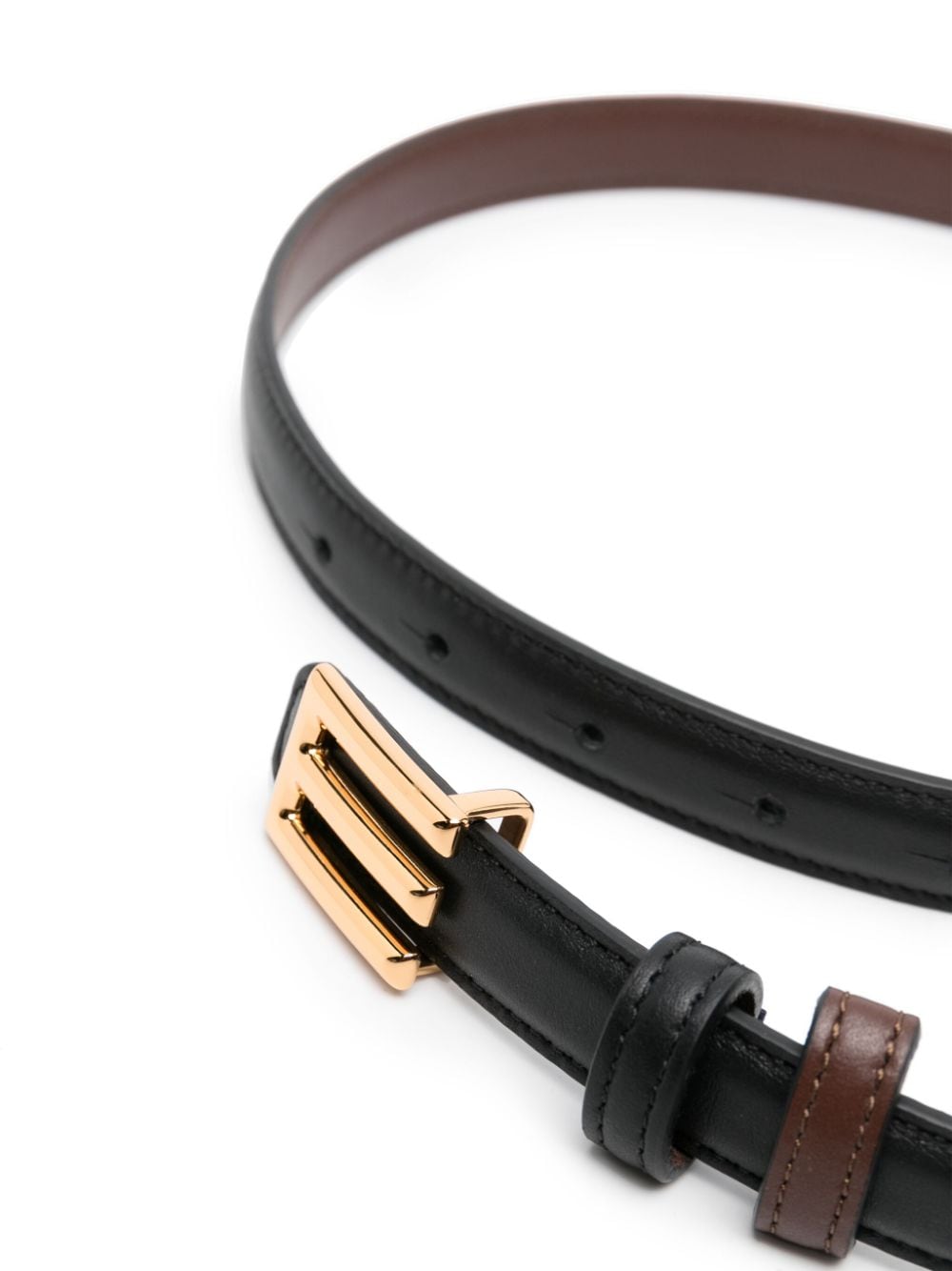 Image 2 of ETRO logo-buckle leather belt