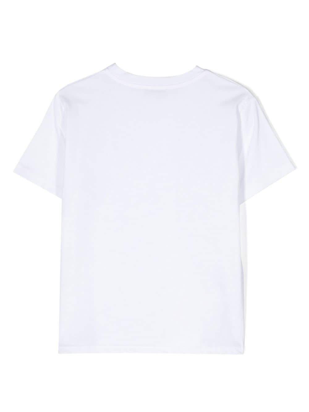 Shop Paolo Pecora Logo-appliqué Cotton T-shirt In White