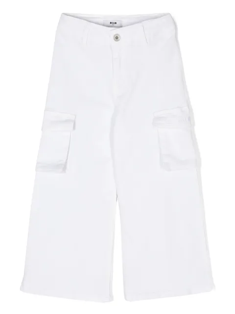 MSGM Kids twill stretch-cotton trousers