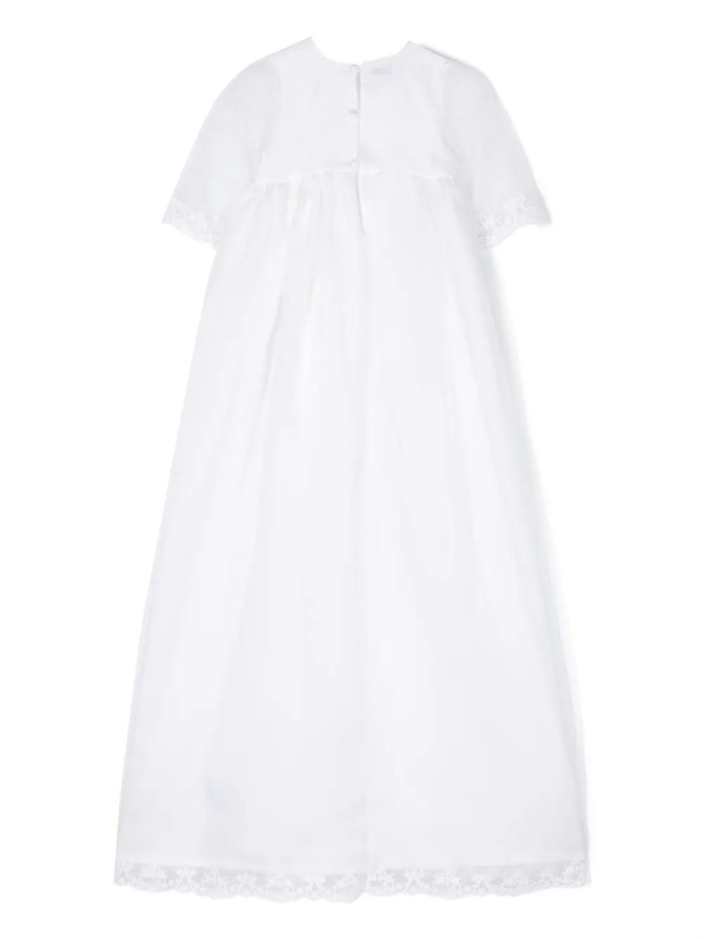JESURUM BABY floral-embroidery organza dress - Wit