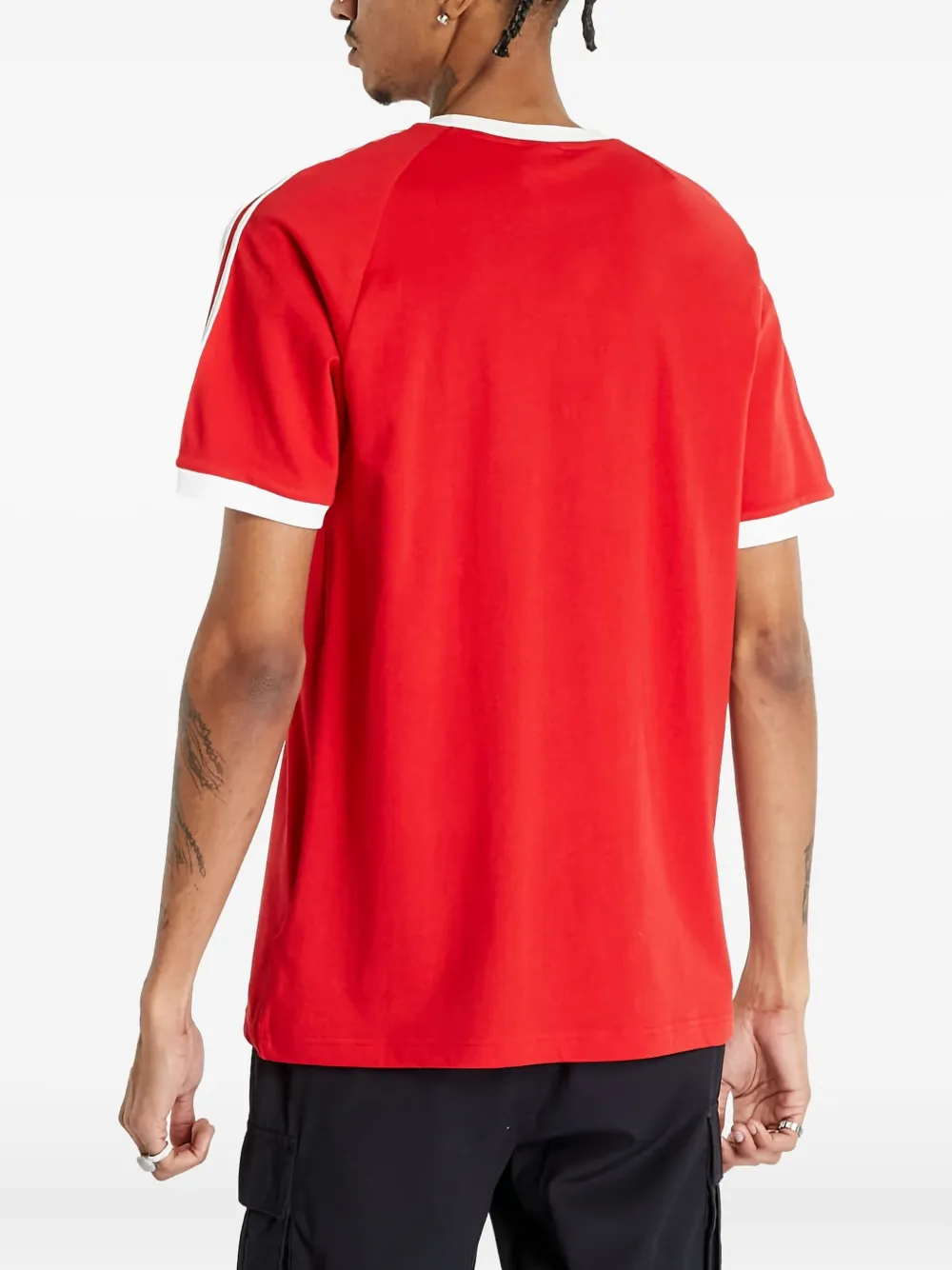 Adidas three-stripe-detail T-shirt - Rood