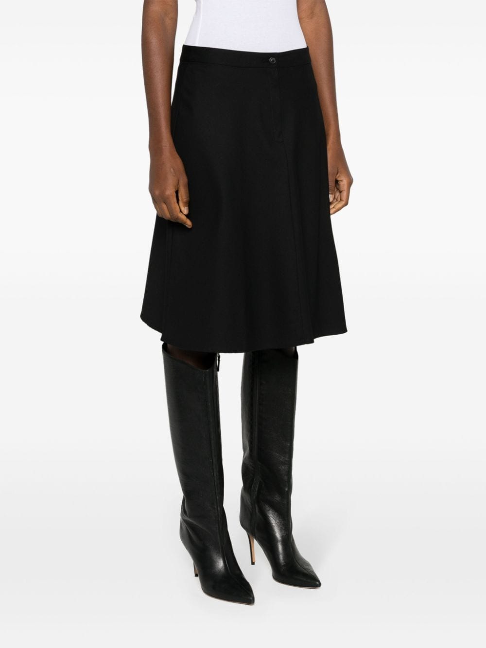 Shop Our Legacy Curtain High-waist Midi Skirt In Black