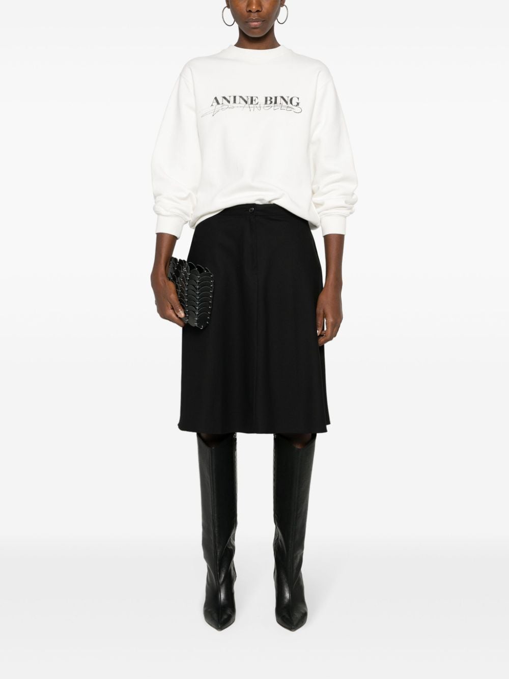 Shop Our Legacy Curtain High-waist Midi Skirt In Black