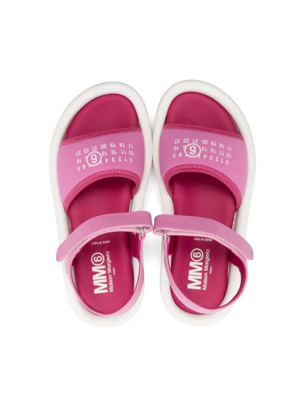 Tre bambiniMaison Margiela訳あり MM6 Maison Margiela Kids numbers-print touch-strap Sandals