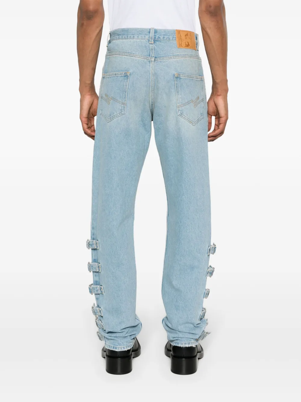 Shop Martine Rose 5 Pockets Straight-leg Jeans In Blue