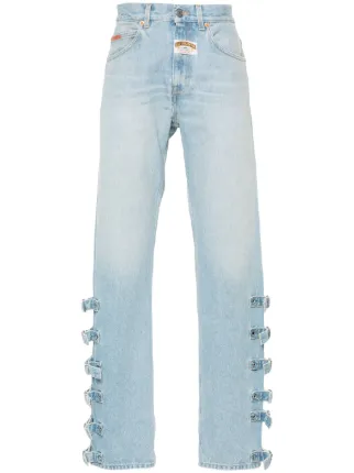 martine rose ハイウエストデニム Martine Rose 5 Pockets ストレートジーンズ | ブルー | FARFETCH JP