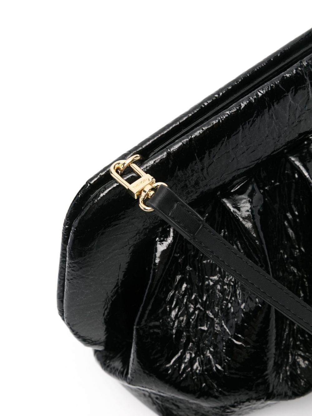 Shop Themoirè Bios Patent Clutch Bag In I1 Black