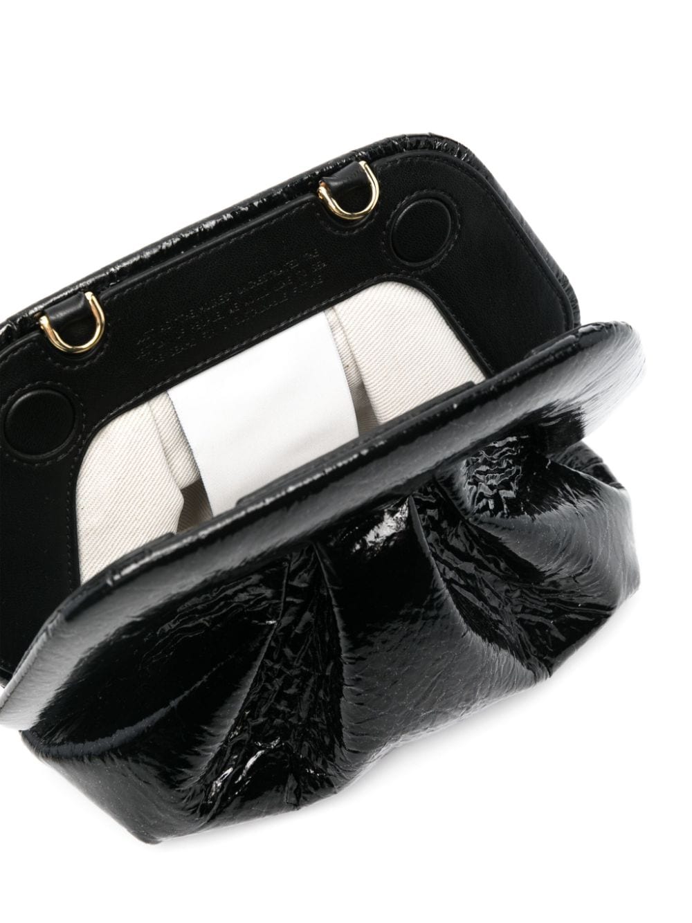 Shop Themoirè Gea Patent Clutch Bag In Black