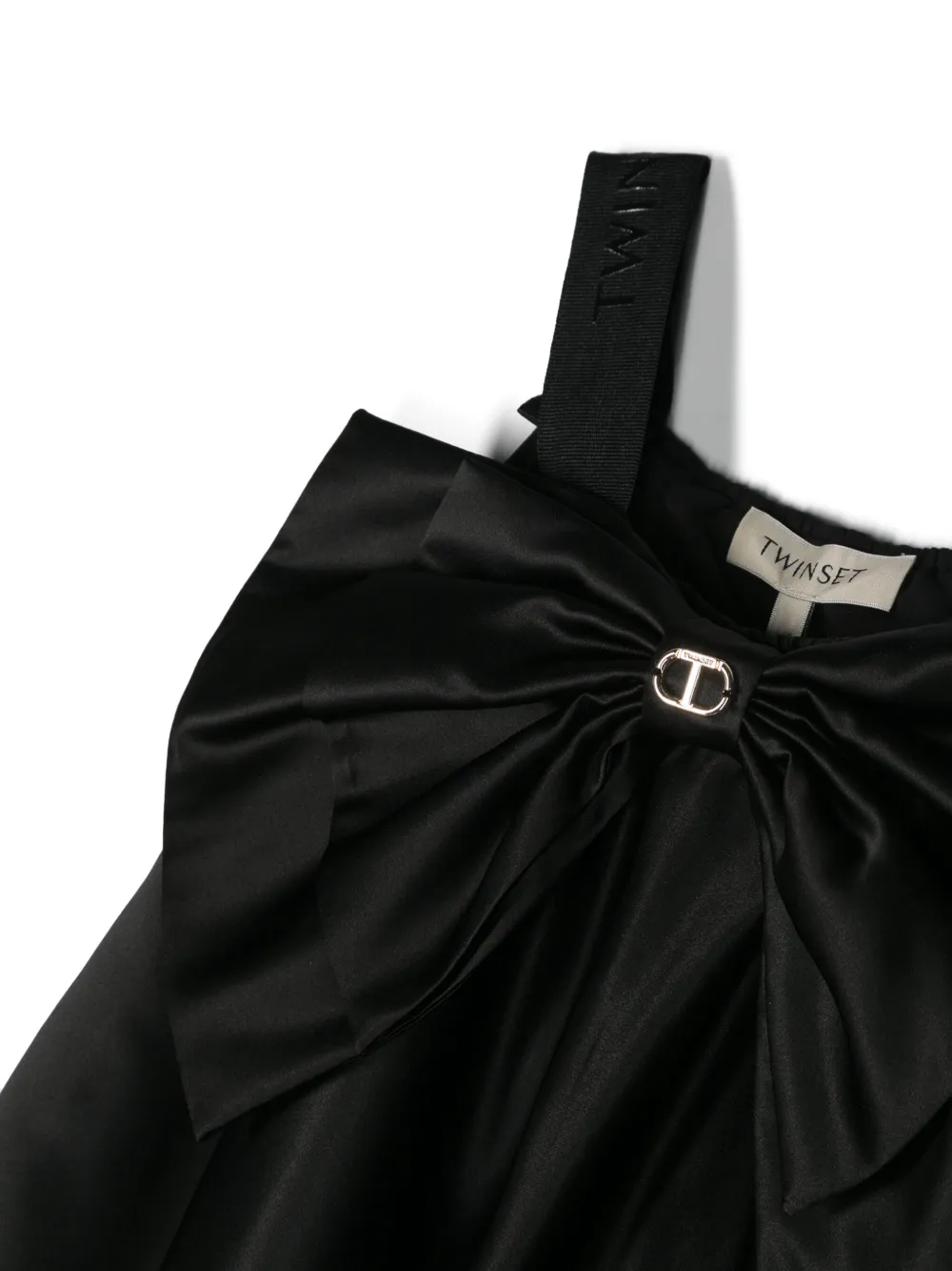 TWINSET Kids Flared jurk met logoplakkaat Zwart