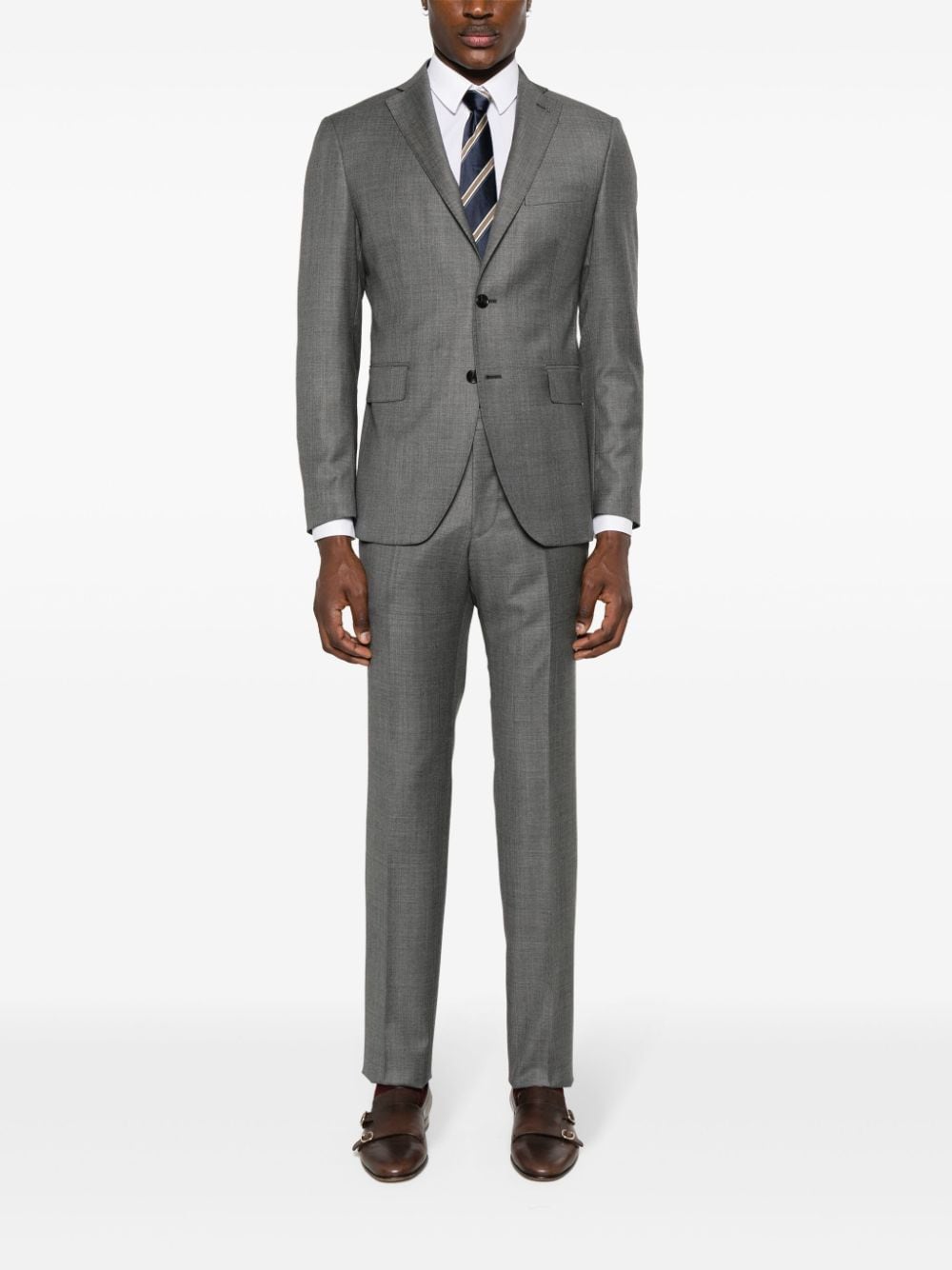 Shop Tagliatore Single-breasted Suit In Grey